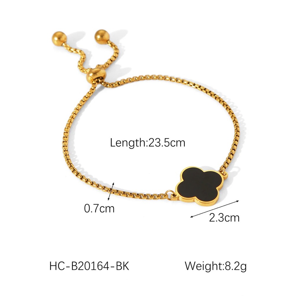 Elegant Gold and Black Flower Bracelet - Picture 2 of 6